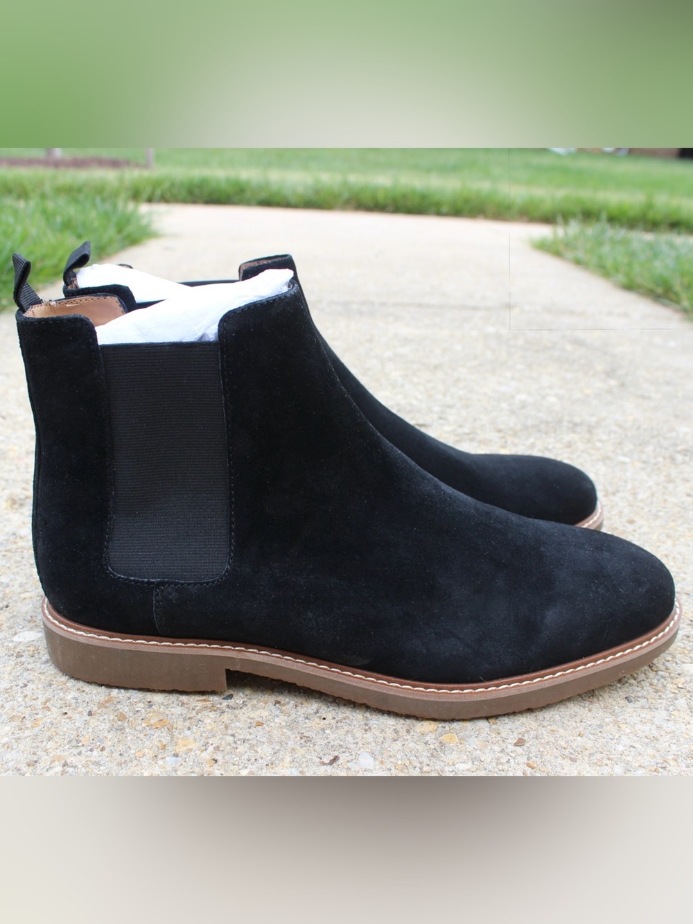 Steve Madden Men's Highline Black Suede Chelsea Boots Sz 12M